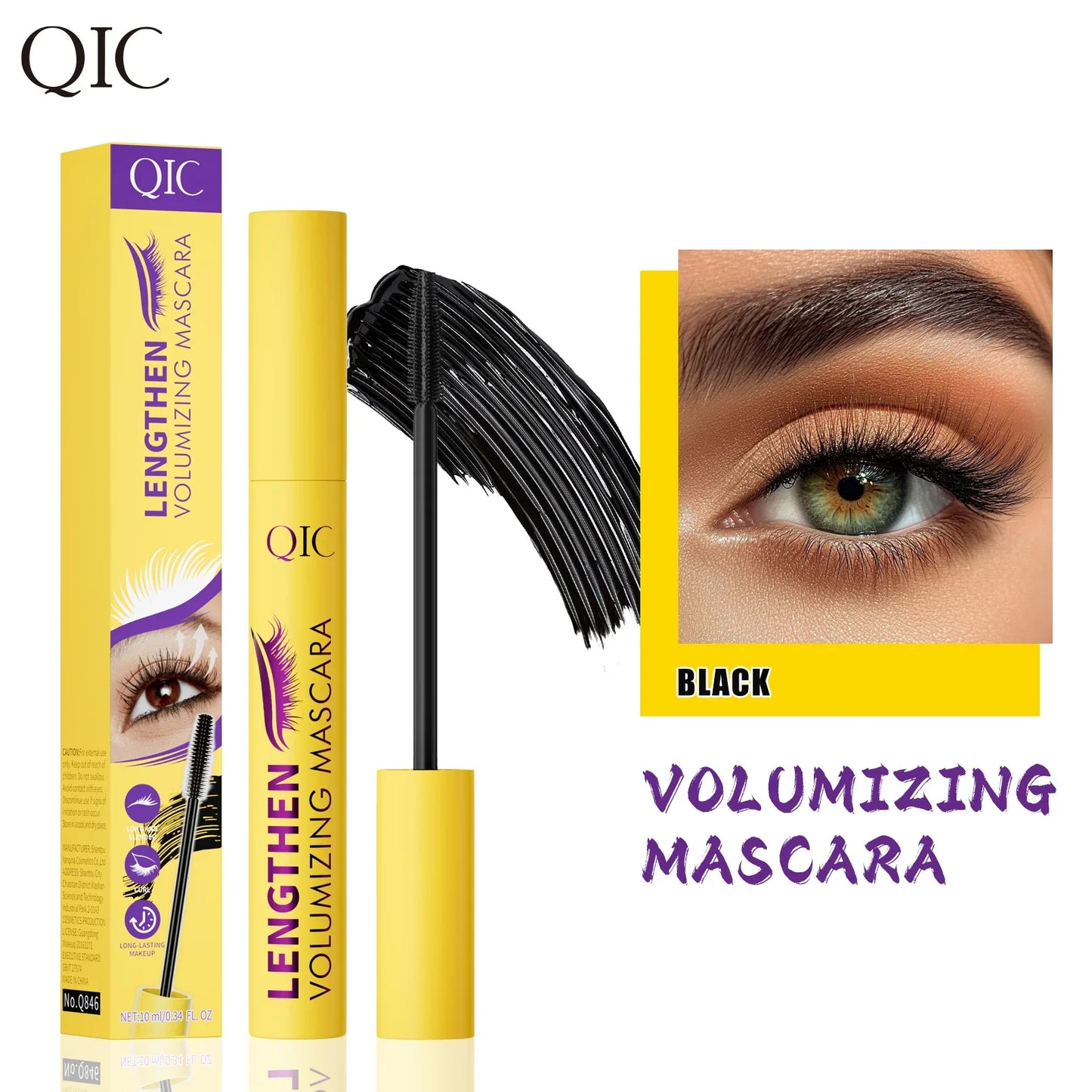 QIC 4D Fiber Mascara – Thickening, Lengthening & Waterproof
