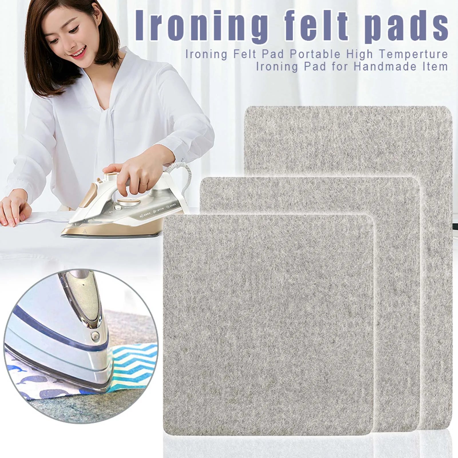 1Pcs Wool Ironing Mat-Pad Quilting Heat-Resistant Easy Press Great for Traveling and Travel Portable Ironing Board Peaceful Pleasures Health and Wellness