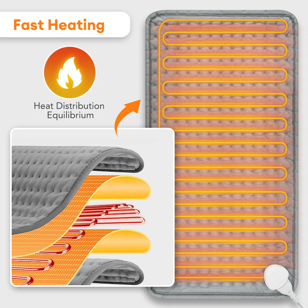 Electric Heating Pad Menstrual Period Adbomen Winter Blanket Waist Shoulder Leg Warming Mat 9 Heating & 4 Timer Home Office Use Peaceful Pleasures Health and Wellness