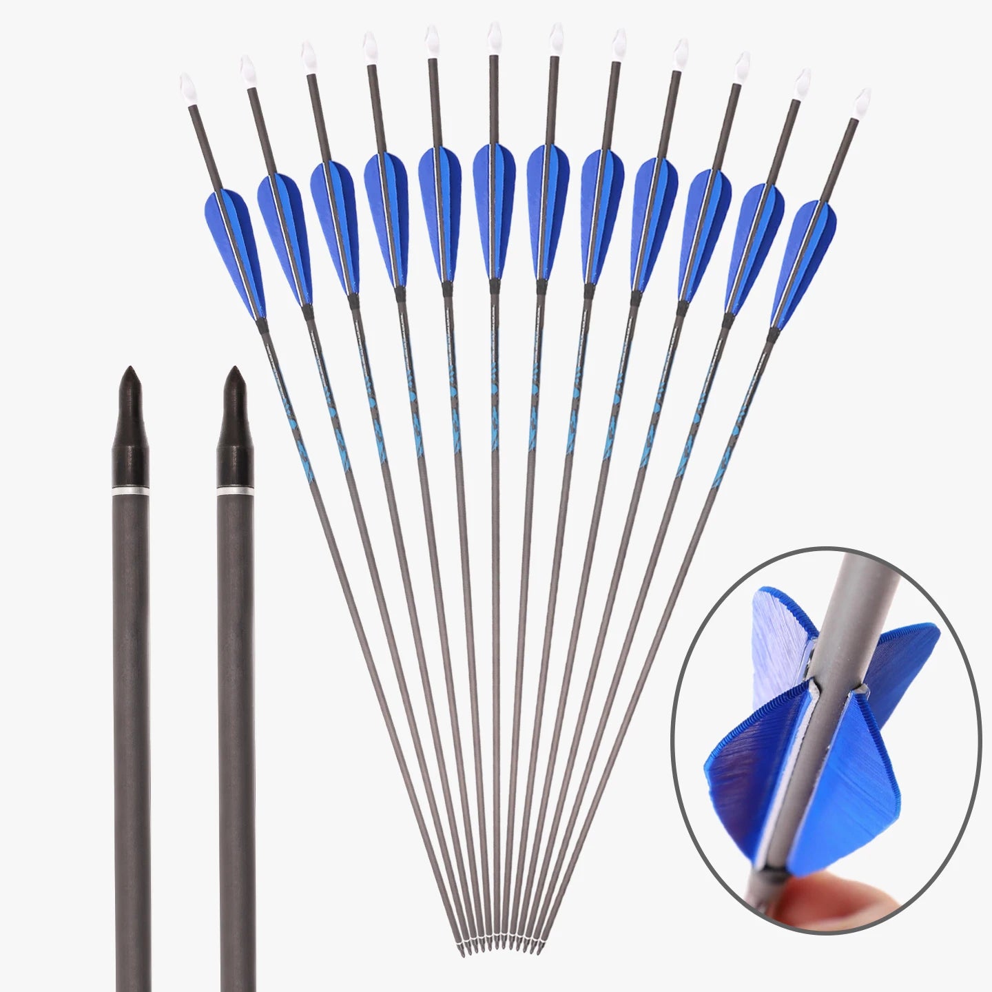 6 12 Shooting Arrow ID6 2 Pure Carbon Rod Blue True Feather Hunting
