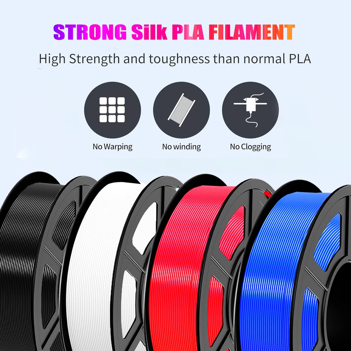 DINGSUN 3D Silk PLA Filament 1.75mm ±0.02mm | 4 Colors