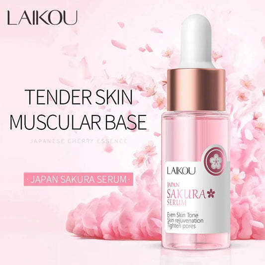 Laikou Sakura Brighting Skin Face Essence Remove Wrinkles Spots Moisturizing Lift Firm Smooth Bright Whitening Skin Care 17ml Peaceful Pleasures Health and Wellness