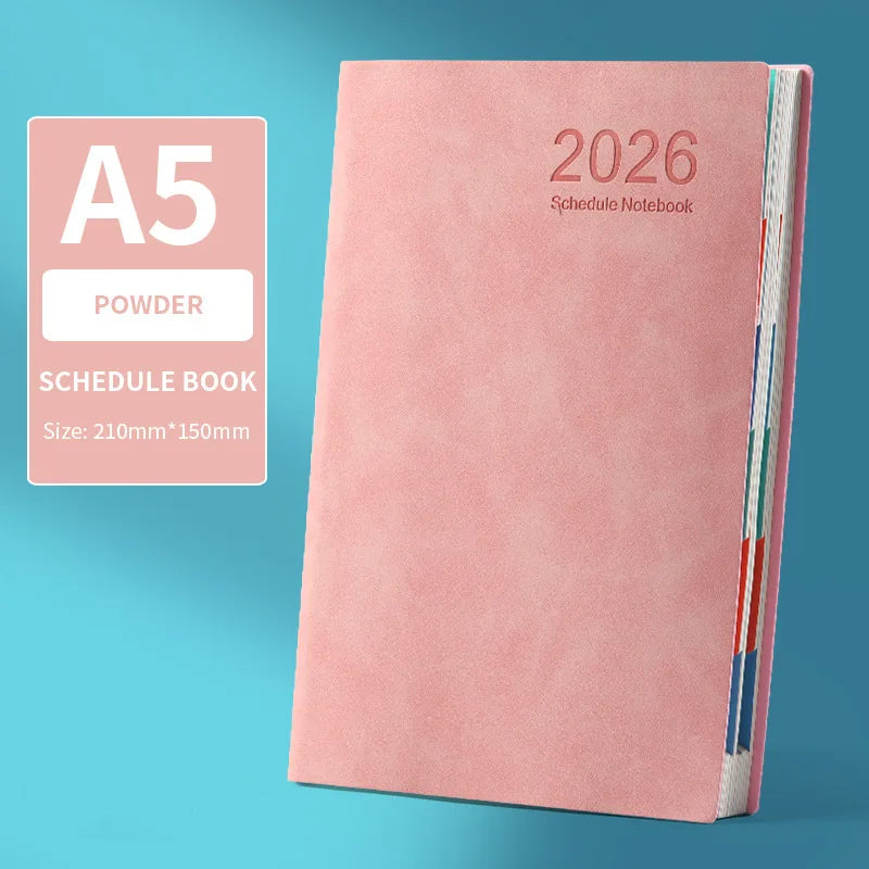 2026 Daily Planner A5 Notebook | Lined Time Management Diary