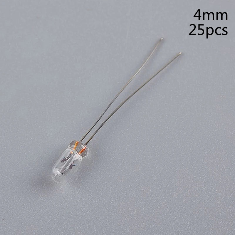 25Pcs 12V Mini Tungsten Rice Bulbs 3mm 4mm 5mm Indicator Lamps