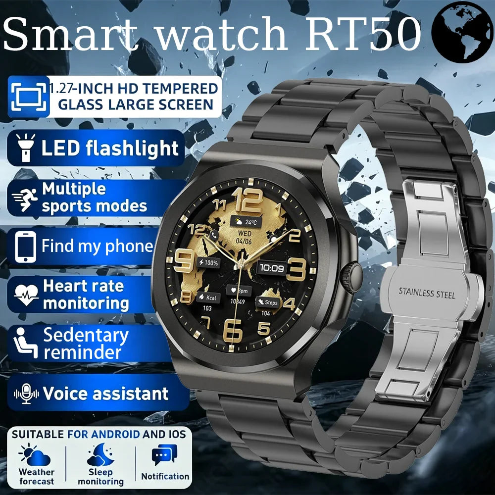Rollstimi Smart Watch 1.27" AMOLED BT 5.3 Calling & LED Light
