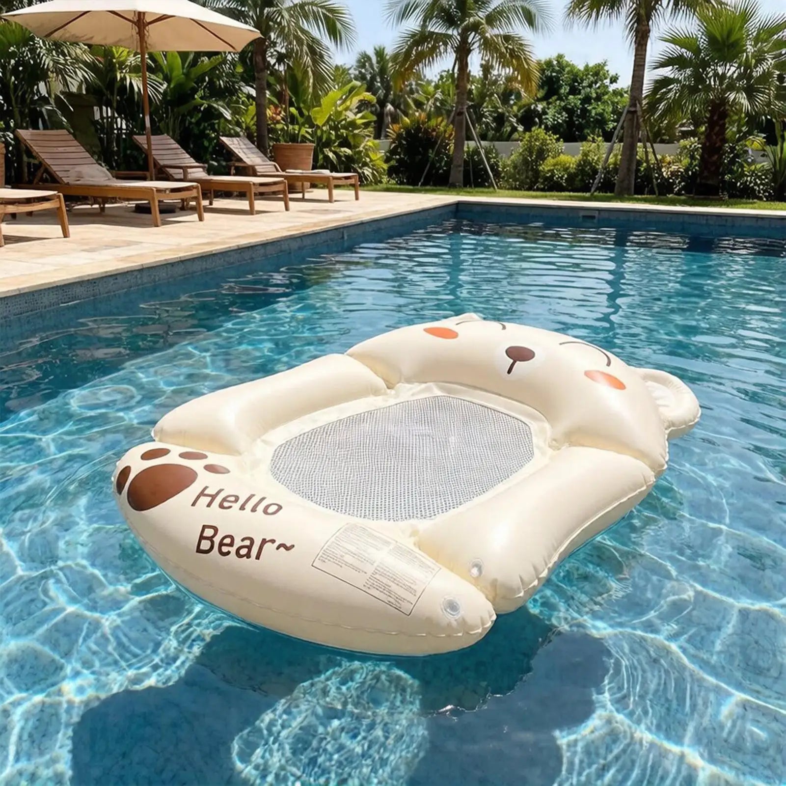 Foldable Inflatable Pool Floats Cute Floating Beds & Rafts For Beach Lake Water Park Yard Garden, Summer Birthday Party Peaceful Pleasures Health and Wellness