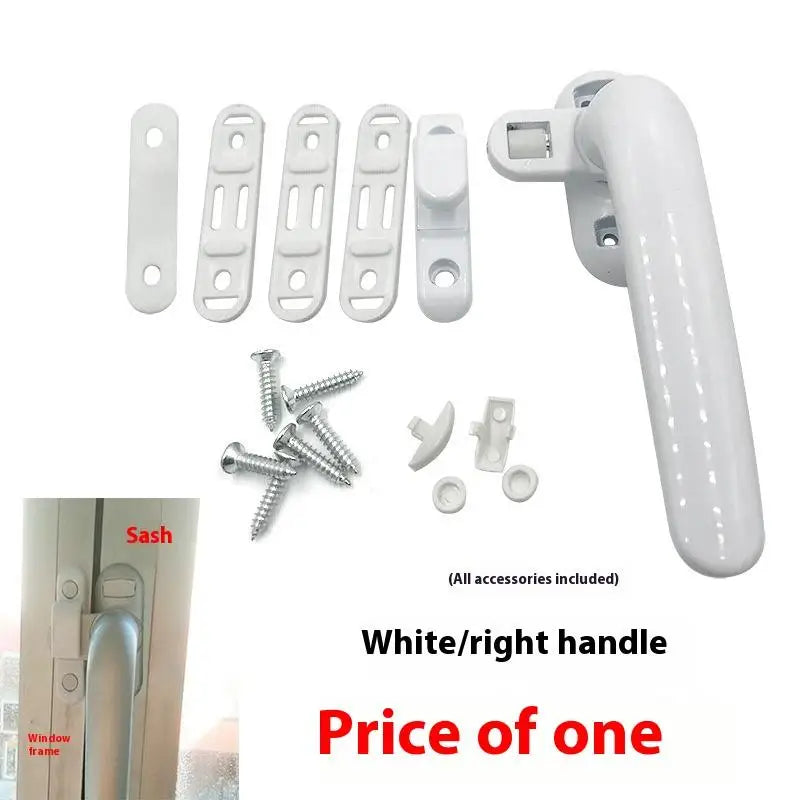 New Thickened Aluminum Alloy Window Handle Casement Window Seven-Character Handle Outside Open Window With Lock Handle Peaceful Pleasures Health and Wellness A6
