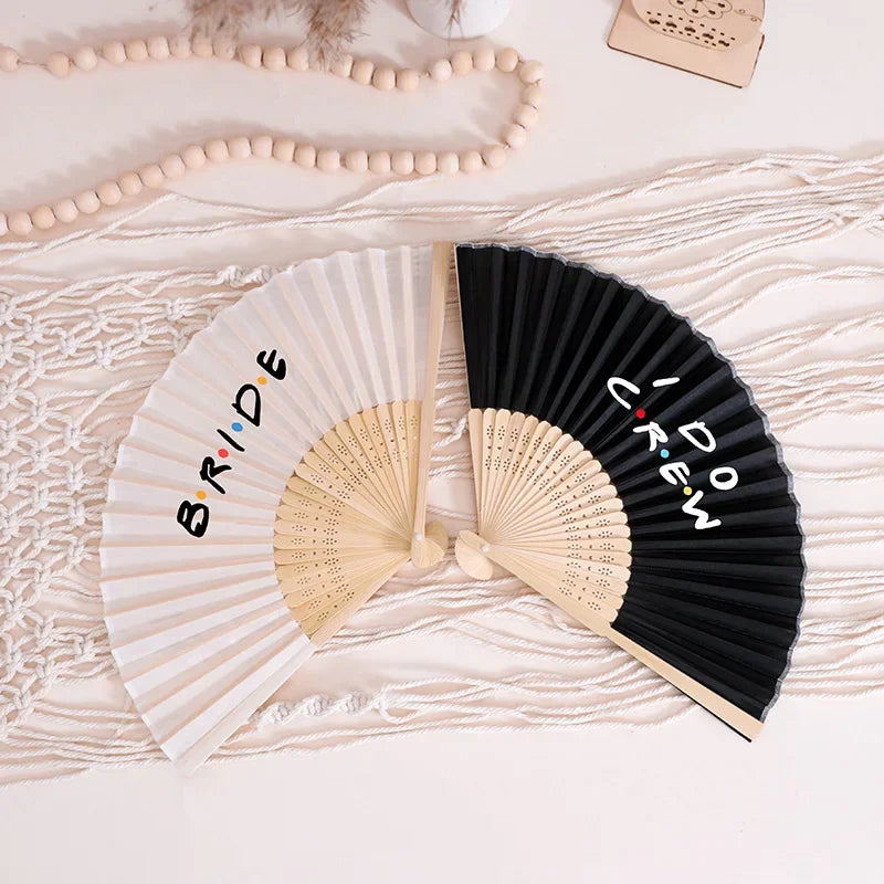 Bride & I Do Crew Bamboo Hand Fans | Bachelorette Party Gift Bachelorette Party Fan Peaceful Pleasures Health and Wellness