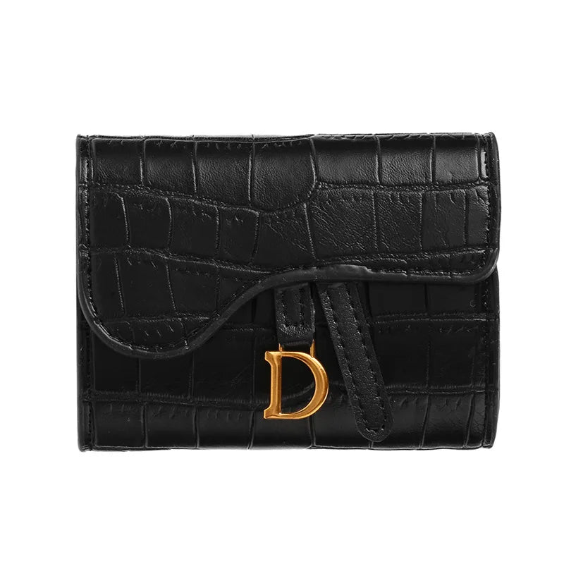 Women's Mini PU Leather Wallet & Multi-Card Holder Clutch Mini Leather Wallet Peaceful Pleasures Health and Wellness Black