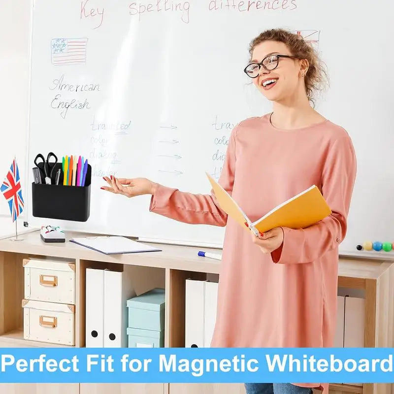 Magnetic Pen Holder Erase Marker Storage Box Pencil Organizer Cup Locker Organizer for Home Office Fridge Refrigerator Peaceful Pleasures Health and Wellness