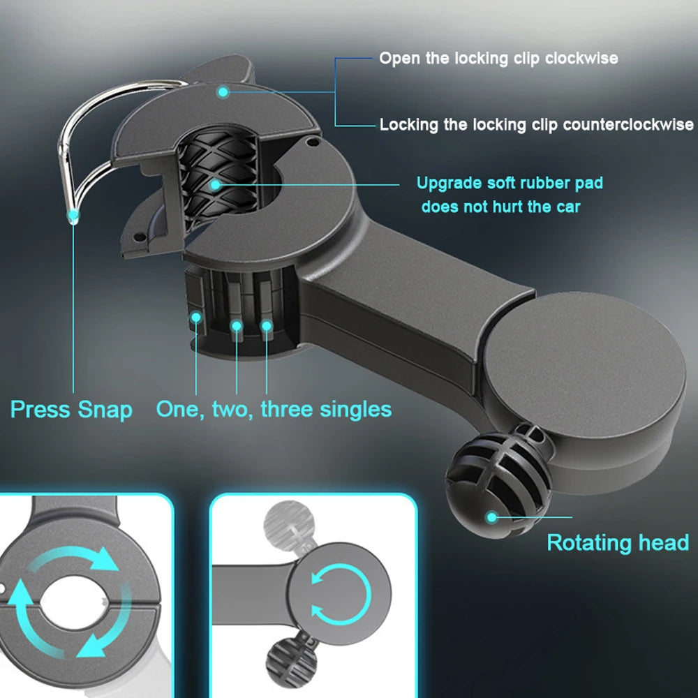 Car Seatback Cooling Fan USB Charging Portable Dual Head 360 Degree