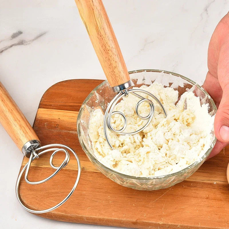 Danish Dough Whisk – Stainless Steel Handheld Pastry Mixer