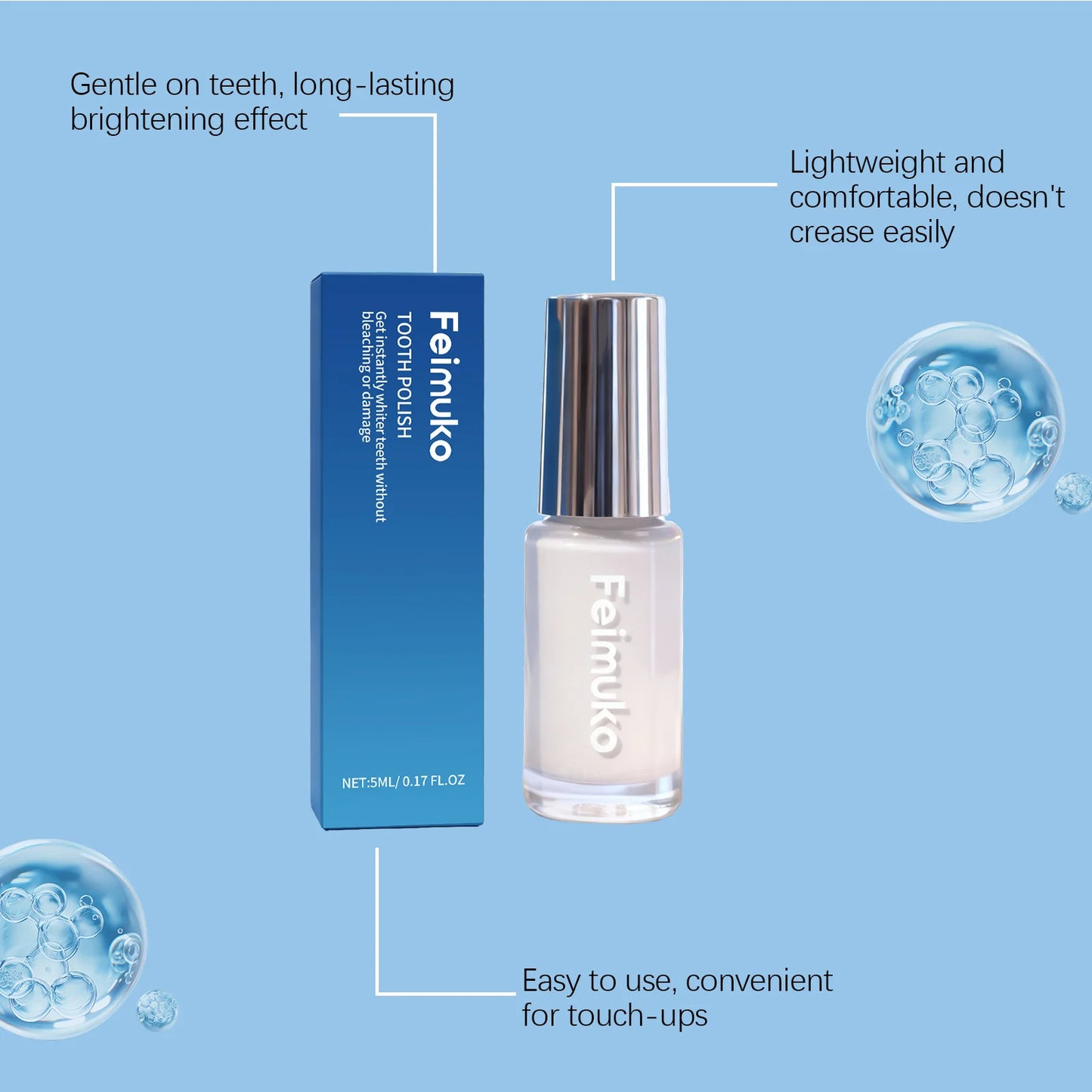 Tooth Whitening Paint Dental Bleaching Remove Tooth Pigments Stains Fresh Breath Oral Hygiene Brightening Tooth Polish Paint 5ml Peaceful Pleasures Health and Wellness