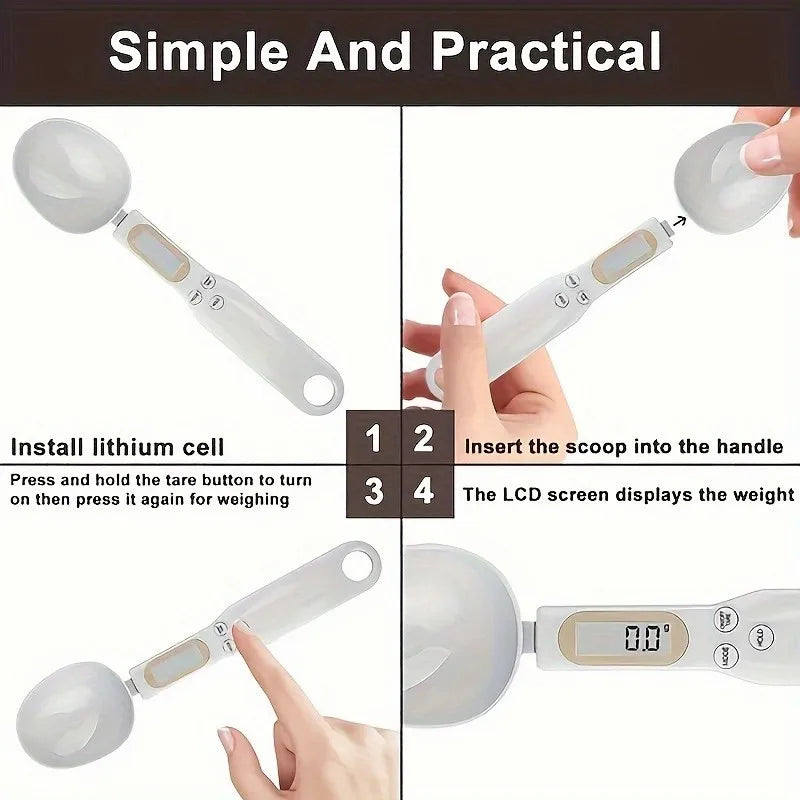 Digital Measuring Spoon with Clear Display - Portable Scale Spoon for Pet Food, Tea, Milk Powder - Kitchen and Dorm Restaurant Peaceful Pleasures Health and Wellness