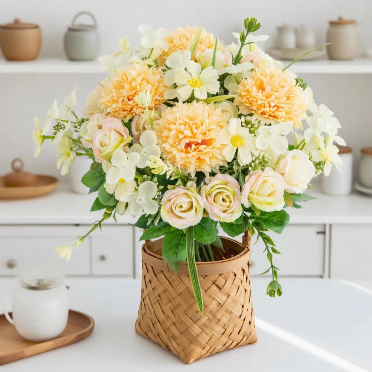 Artificial Silk Roses Wreath – Wedding, Home & Party Decor