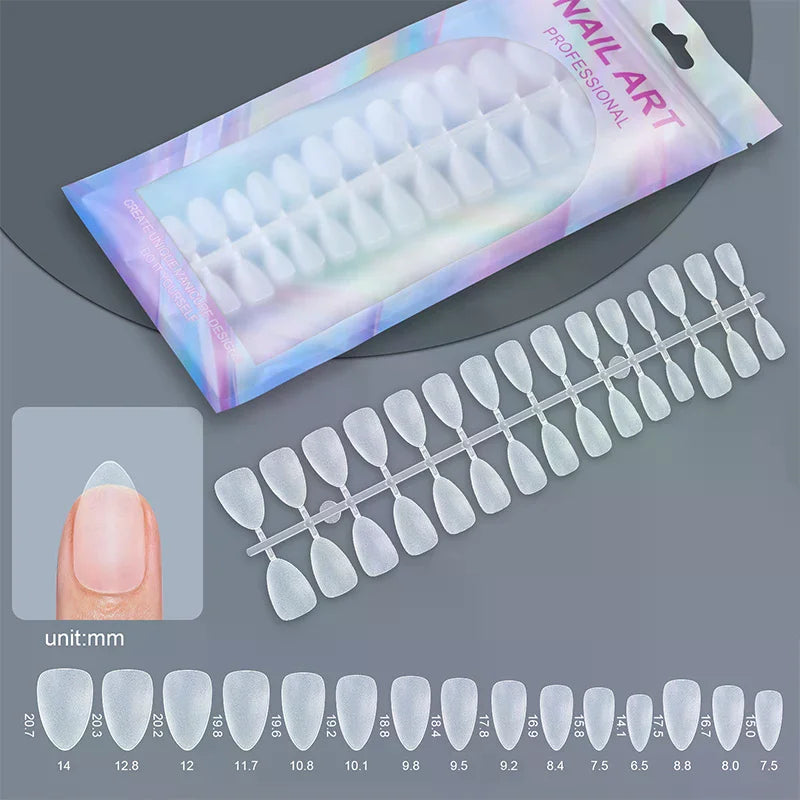 150pcs Short Matte Full Cover False Nails Coffin Square Almond Press on Soft Gel Nail Tips Manicure Extension Tools Peaceful Pleasures Health and Wellness