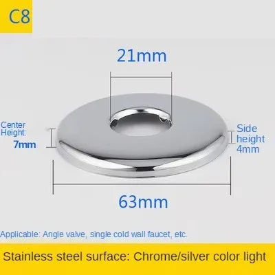 2PCS Stainless Steel Faucet Decorative Cover 1/2" & 3/4" Pipe