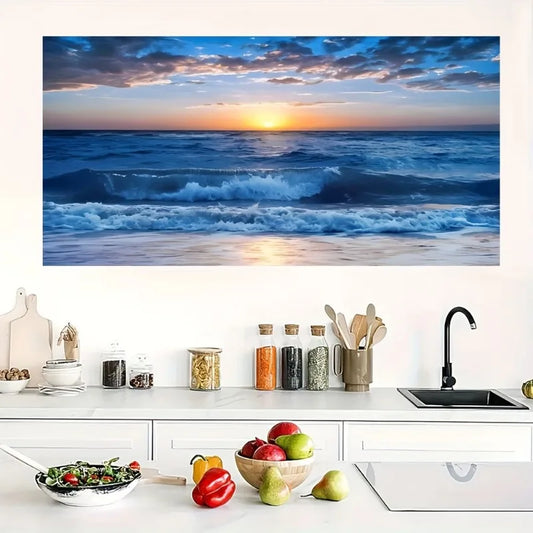 Sunset Seascape Canvas Wall Art | Modern Ocean Print Décor Canvas Wall Art Peaceful Pleasures Health and Wellness