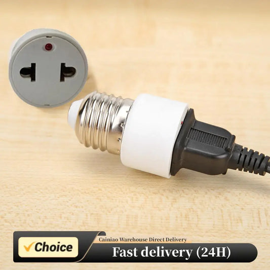 Bulb Base Screw Adapter E26/E27 Light Socket To Plug Adapter Flame Retardant Prong Light Socket Outlet Fit for 2/3 Prong Convert Peaceful Pleasures Health and Wellness