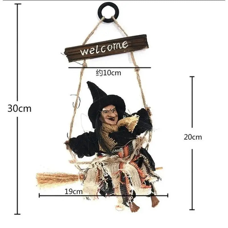 Halloween Hanging Witch Ghost Dolls Scary Flying Pendant DIY Party