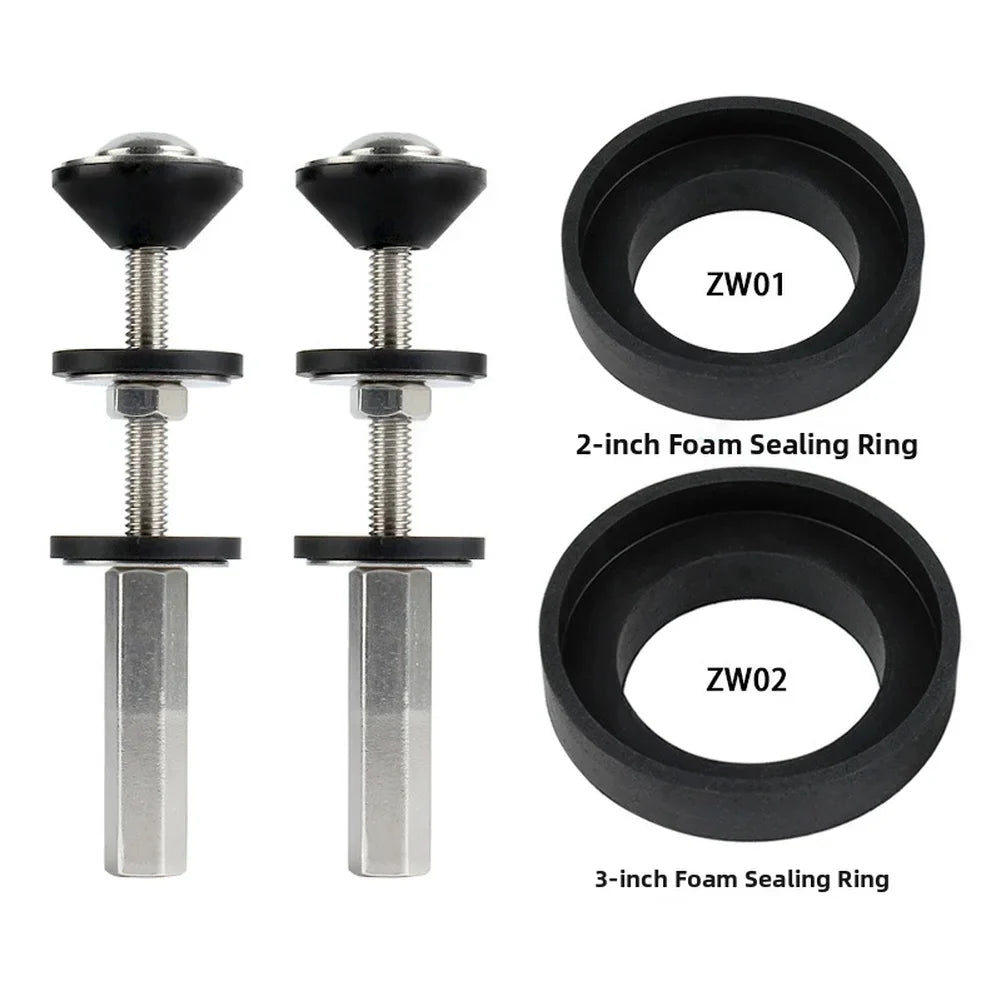 Toilet Tank Bolt & Screw Kit | Rubber Sealing Rings & Foam Gaskets