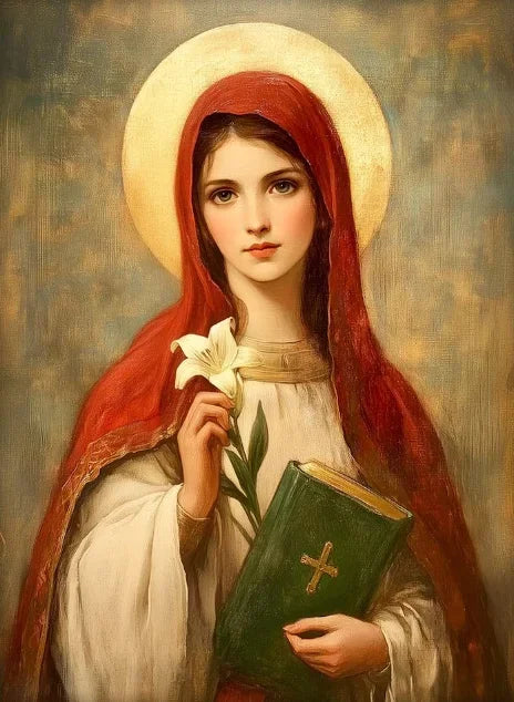 Sacred Heart Jesus & Virgin Mary Canvas Wall Art | Religious Print