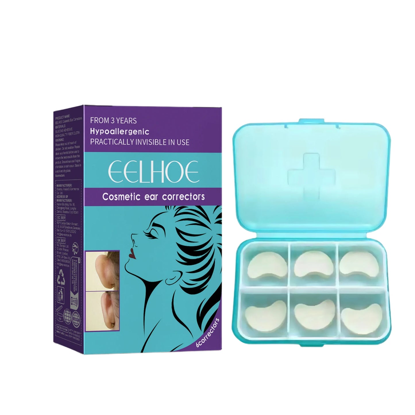 Typed Waterproof Ear Patch Correcting Ear Protrusion Reshape Ears Contour Long-Lasting Supporting Comfort Cosmetic Ear Corrector Peaceful Pleasures Health and Wellness 6pcs Boxed
