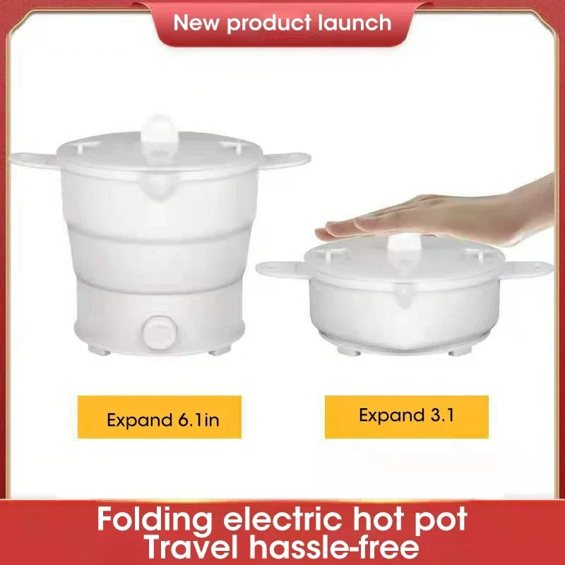 HOMEFISH Foldable Silicone Electric Pot Portable Multi-Purpose Hot Water Boiler for Travel 110/220V Kettle Ideal for Camping Peaceful Pleasures Health and Wellness