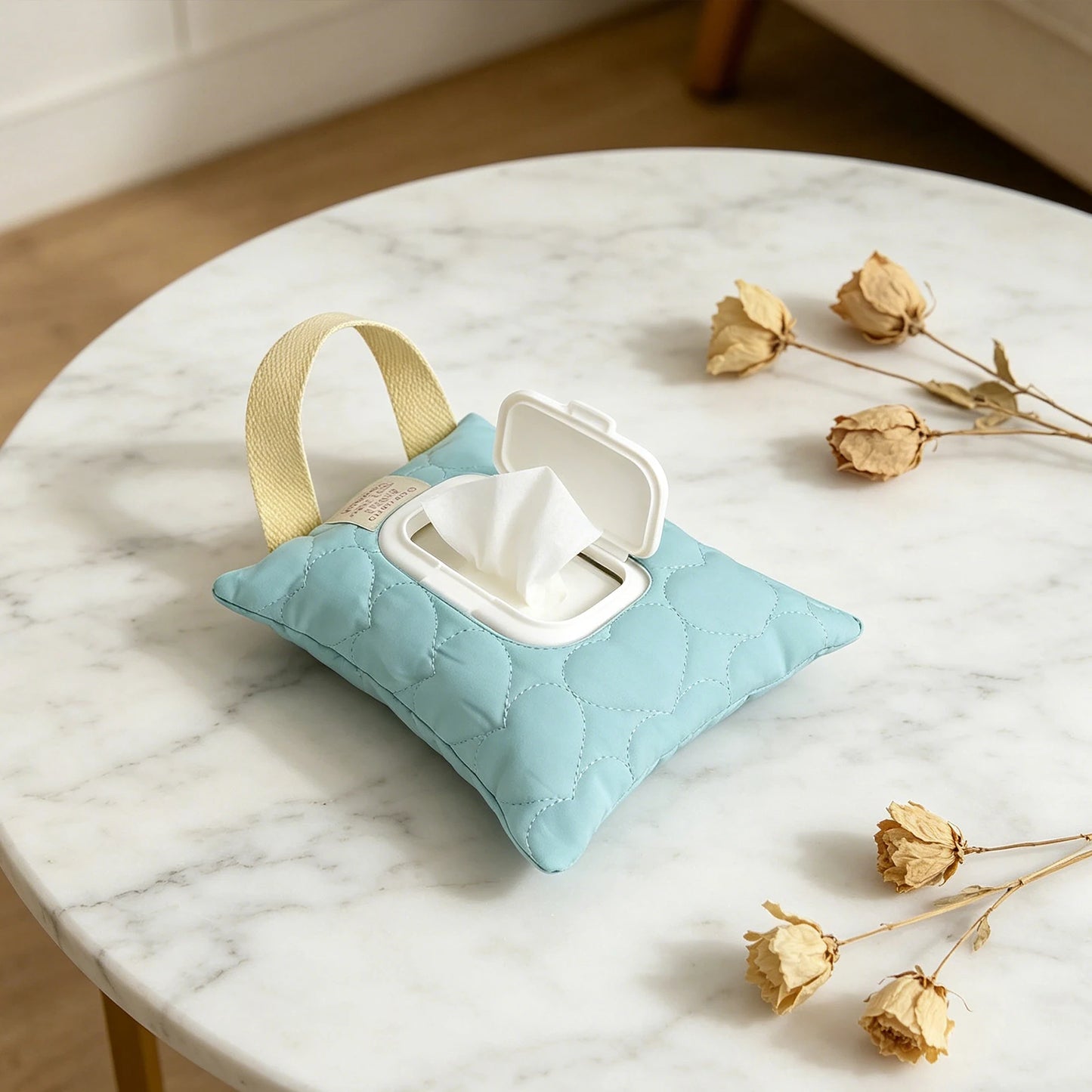 Car Tissue Box Holder Waterproof Hanging Baby Wipe Pouch for Stroller Headrest Portable Travel Paper Organizer Bag Accessory Peaceful Pleasures Health and Wellness green
