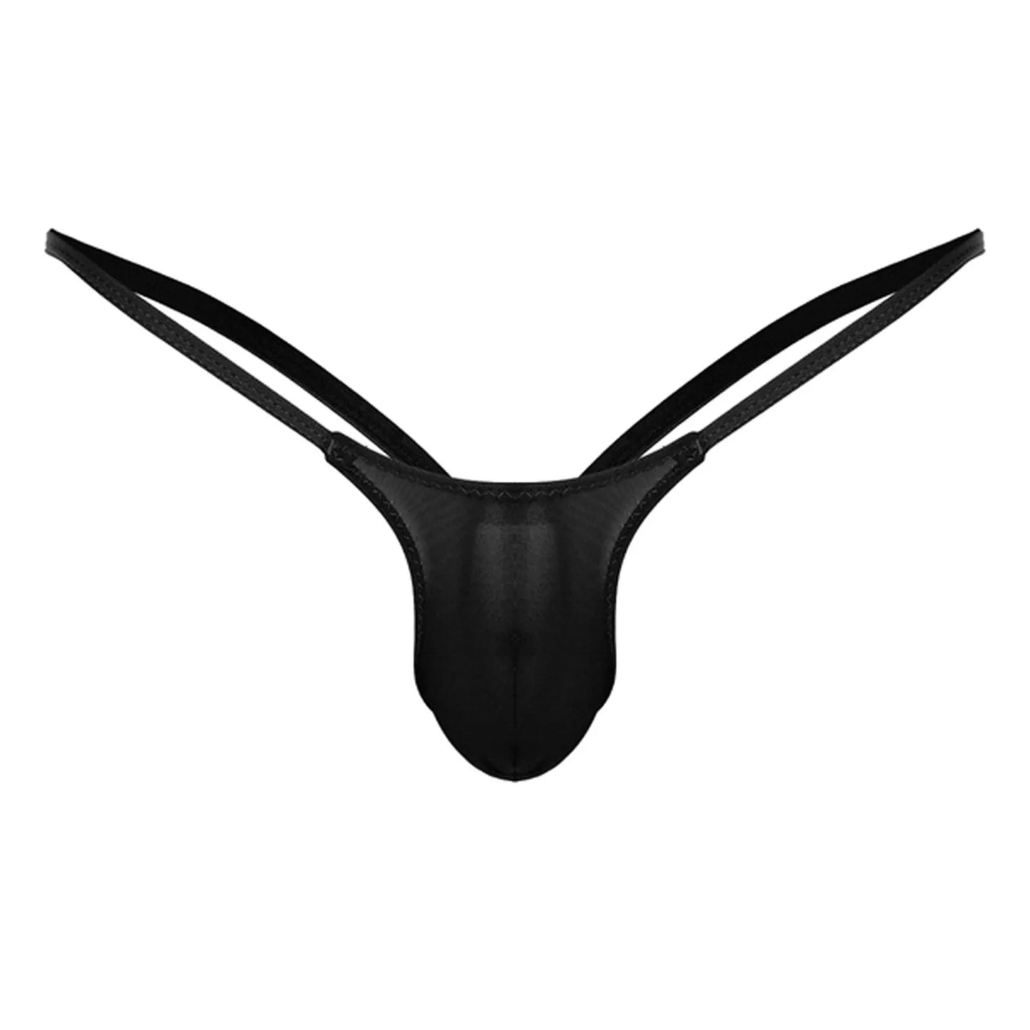 Sexy Men's Thongs Solid Color Sling Low-Rise T Shorts Thong Bulge Pouch Underwear Pump Man Soft Briefs G-string Panties Peaceful Pleasures Health and Wellness Black L