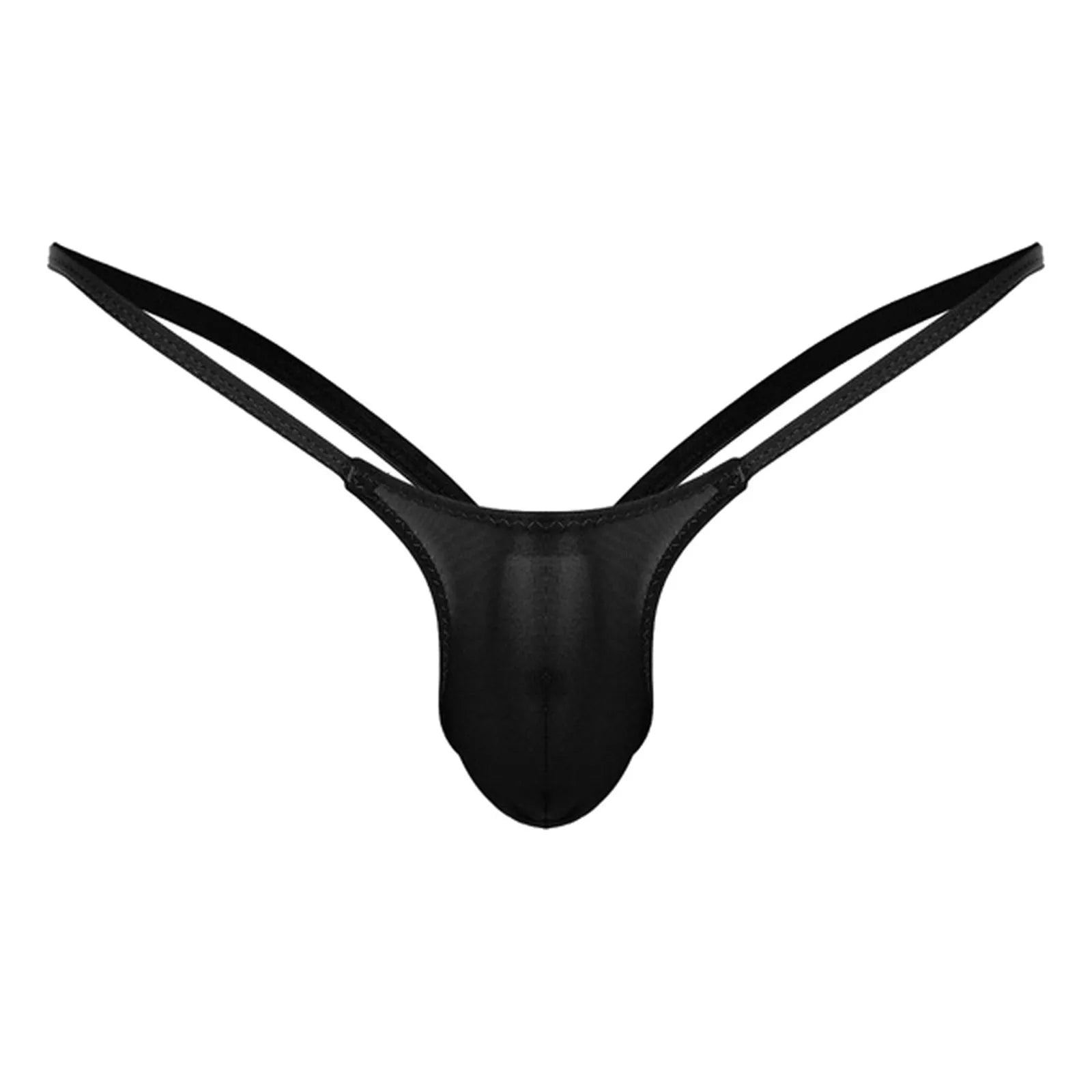 Sexy Men's Thongs Solid Color Sling Low-Rise T Shorts Thong Bulge Pouch Underwear Pump Man Soft Briefs G-string Panties Peaceful Pleasures Health and Wellness Black L