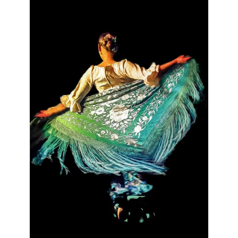 Flamenco Dancer Canvas Wall Art | Red Dress Spanish Gitana
