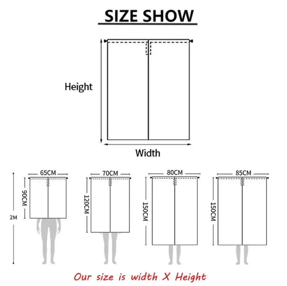 Cat & Plant Print Room Divider Curtain | 2-Panel Door Décor