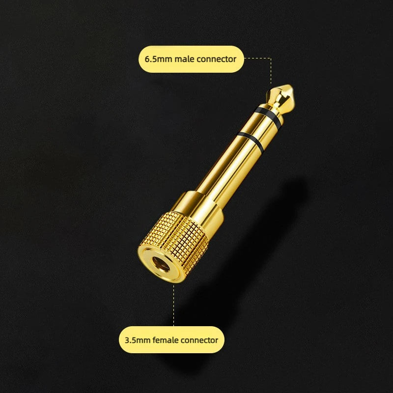 Musical Instrument HiFi Sound Gold Plated Audio Adapter 65mm To 35mm Jack Converter for Headphone and Amplifier Peaceful Pleasures Health and Wellness A