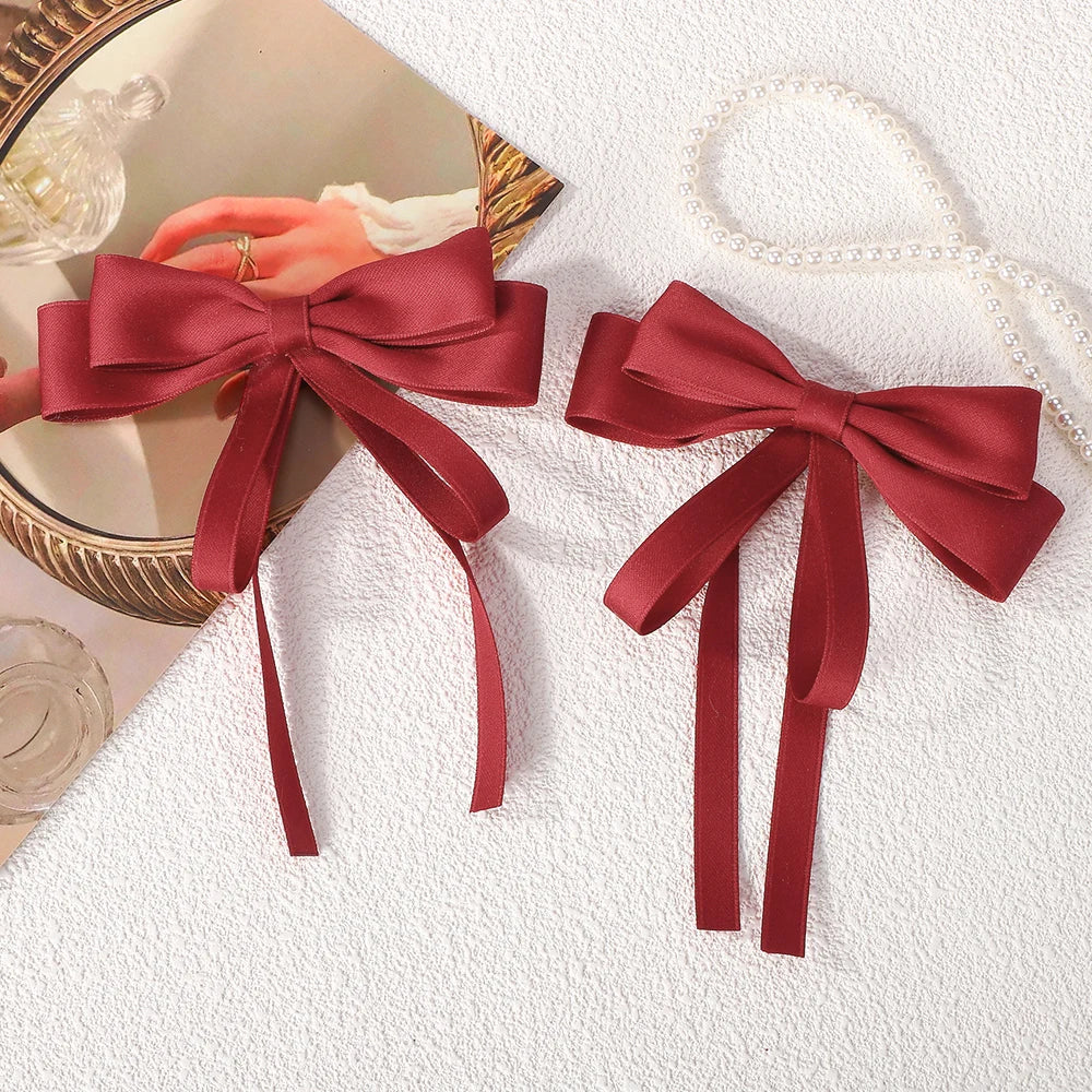 Korean Fashion Fabric Hair Bow Hairpin Women Girls Ribbon Clips