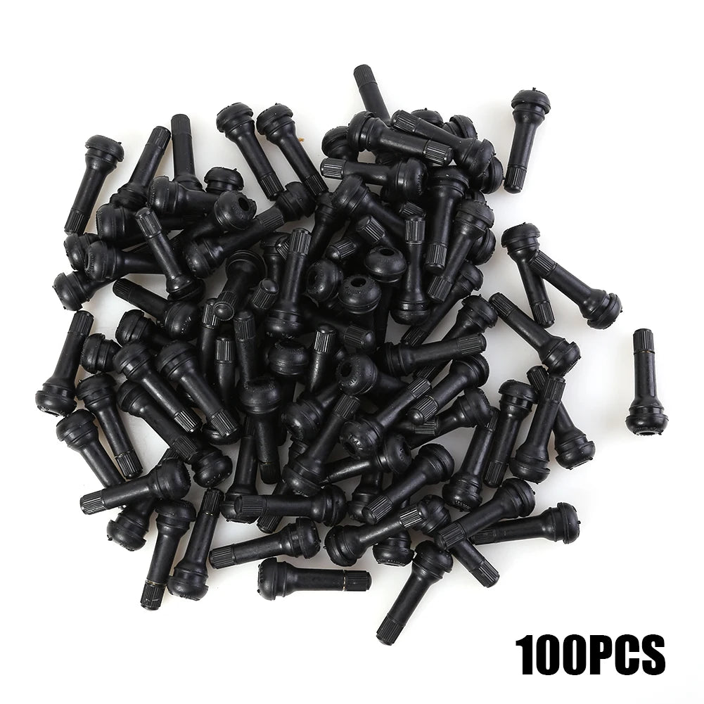 100pcs Rubber TR-414 Valve Stems Snap In TR414 Tubeless Tire Valves with Caps for Outdoor Personal Car Parts Decoration Peaceful Pleasures Health and Wellness as show