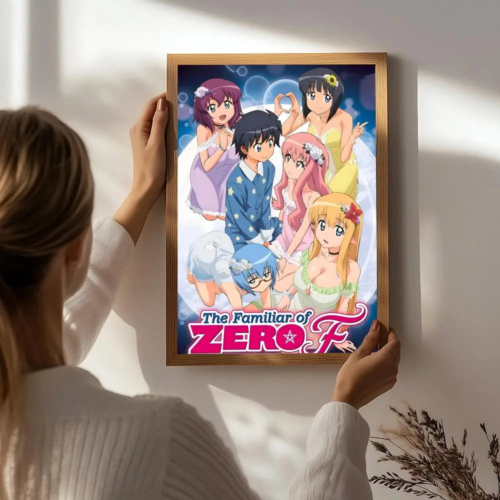 Anime T-The Familiar of Zero Poster HD Self Adhesive Waterproof Wall Art Ideal for Home Office Dorm Bedroom Great Gift Peaceful Pleasures Health and Wellness White9 30X40cmNoframe