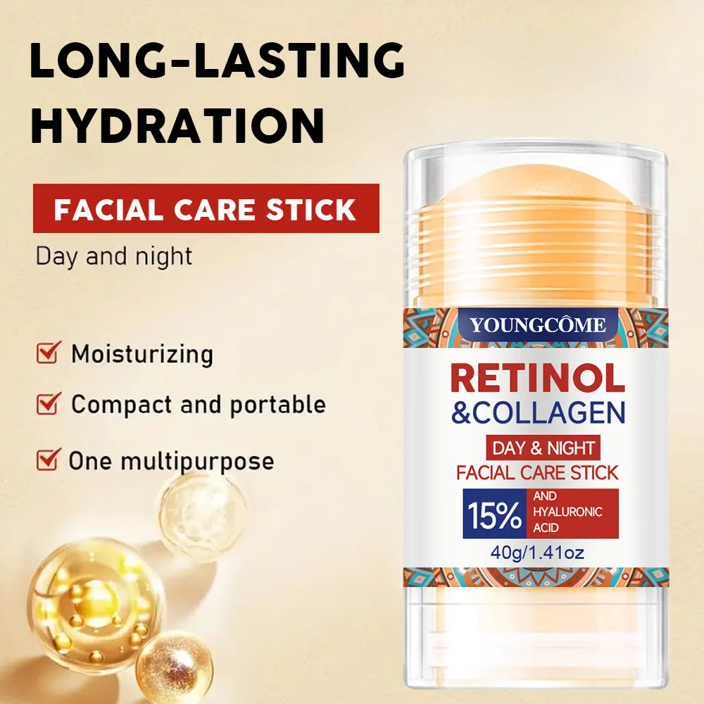 Retinol& Collagen Day & Night Facial Care Stick Moisturizing Cream Deep Hydration Suitable for dry Aging Face Cream Peaceful Pleasures Health and Wellness