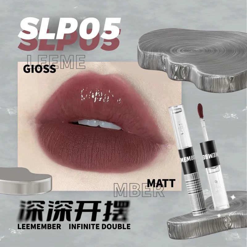 Double-Headed Matte Lip Tint & Gloss – Waterproof, Long-Lasting