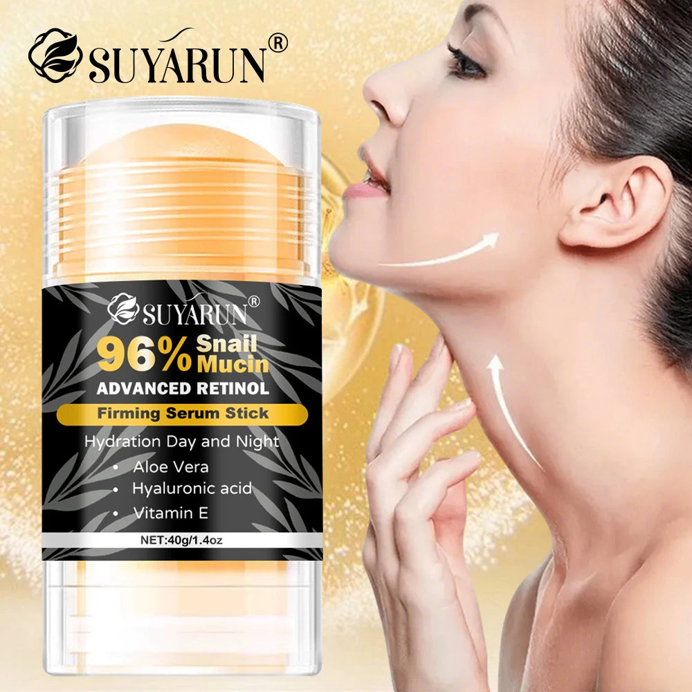 SUYARUN 96% Snail Mucin & Retinol Anti-Aging Cream Stick - Firming Neck, Face & Feet Care, Intensive Hydration. Peaceful Pleasures Health and Wellness