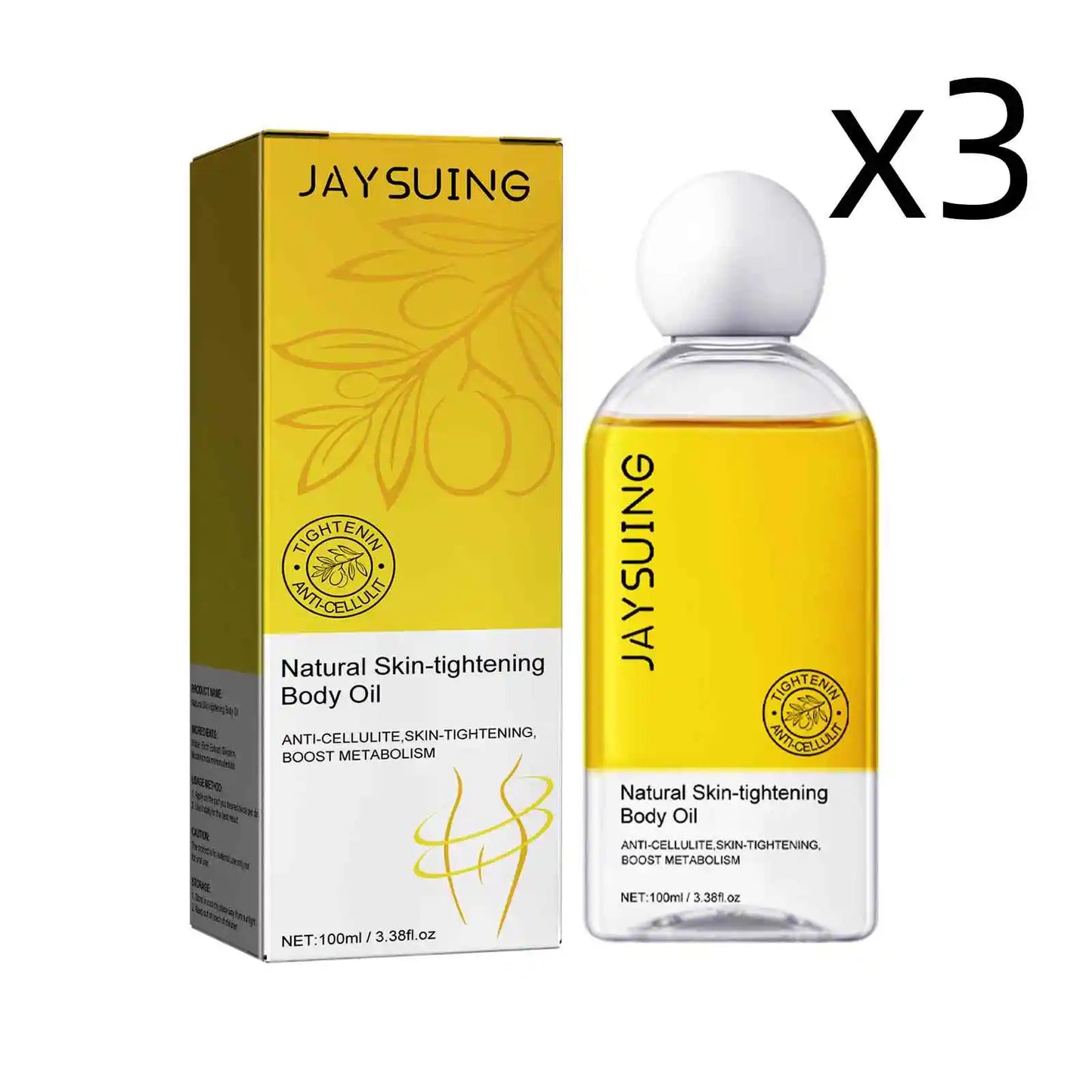 Tightening Body Oil Fat Reducing Anti Cellulite Deep Moisturize Smooth Lifting Firming Skin Relaxing Massage Belly Shaping Oil Peaceful Pleasures Health and Wellness 3x100ml boxed 100ml