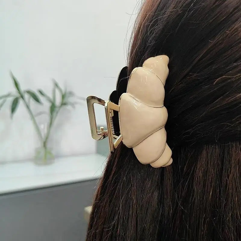 8cm Croissant Hair Claw Clip – Cute Food Series Women & Girls