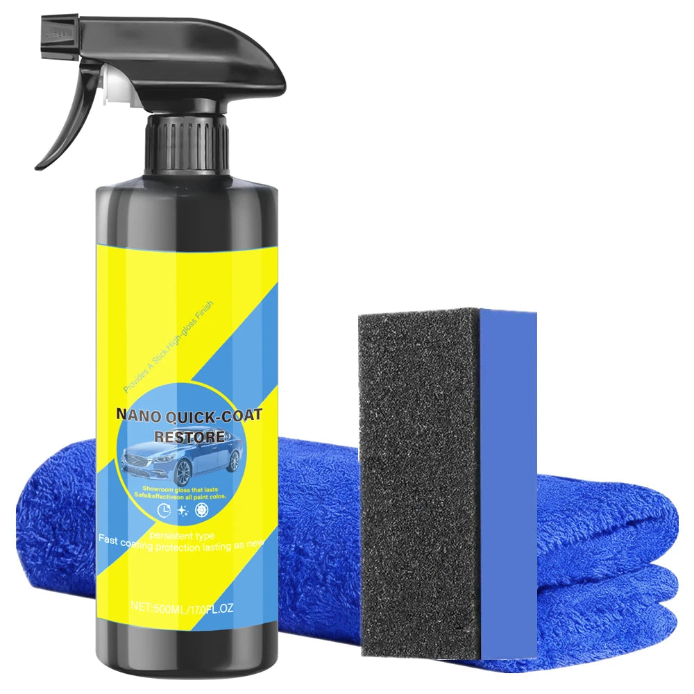 Car Coating Spray Quick Effect Coating Agent Coat Car Wax Car Scratch Wax Coating Spray Oil Film Emulsion Glass Cleaner Peaceful Pleasures Health and Wellness 500ml set