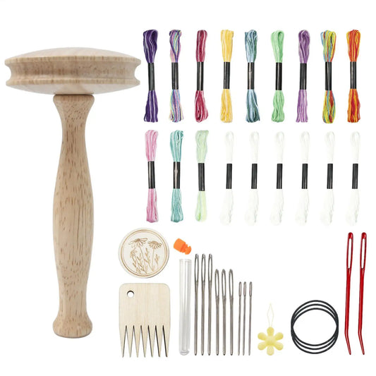 Sock Darning Kit – Wooden Mushroom Sewing Repair Tool Set Darning Sewing Kit Peaceful Pleasures Health and Wellness