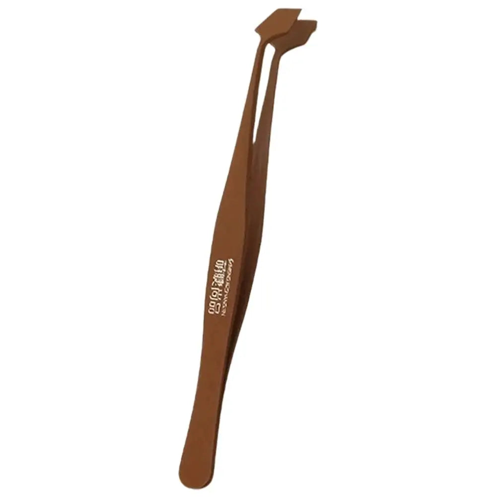 Anti-Stick False Eyelash Tweezers | 45° Applicator Tool Eyelash Applicator Tool Peaceful Pleasures Health and Wellness brown