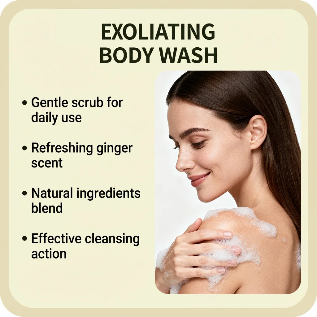 Exfoliating Body Wash Deep Cleansing Body Dirt Smoothing Dead Skin Cell Removal Improve Roughness Refresh Brightening Shower Gel Peaceful Pleasures Health and Wellness