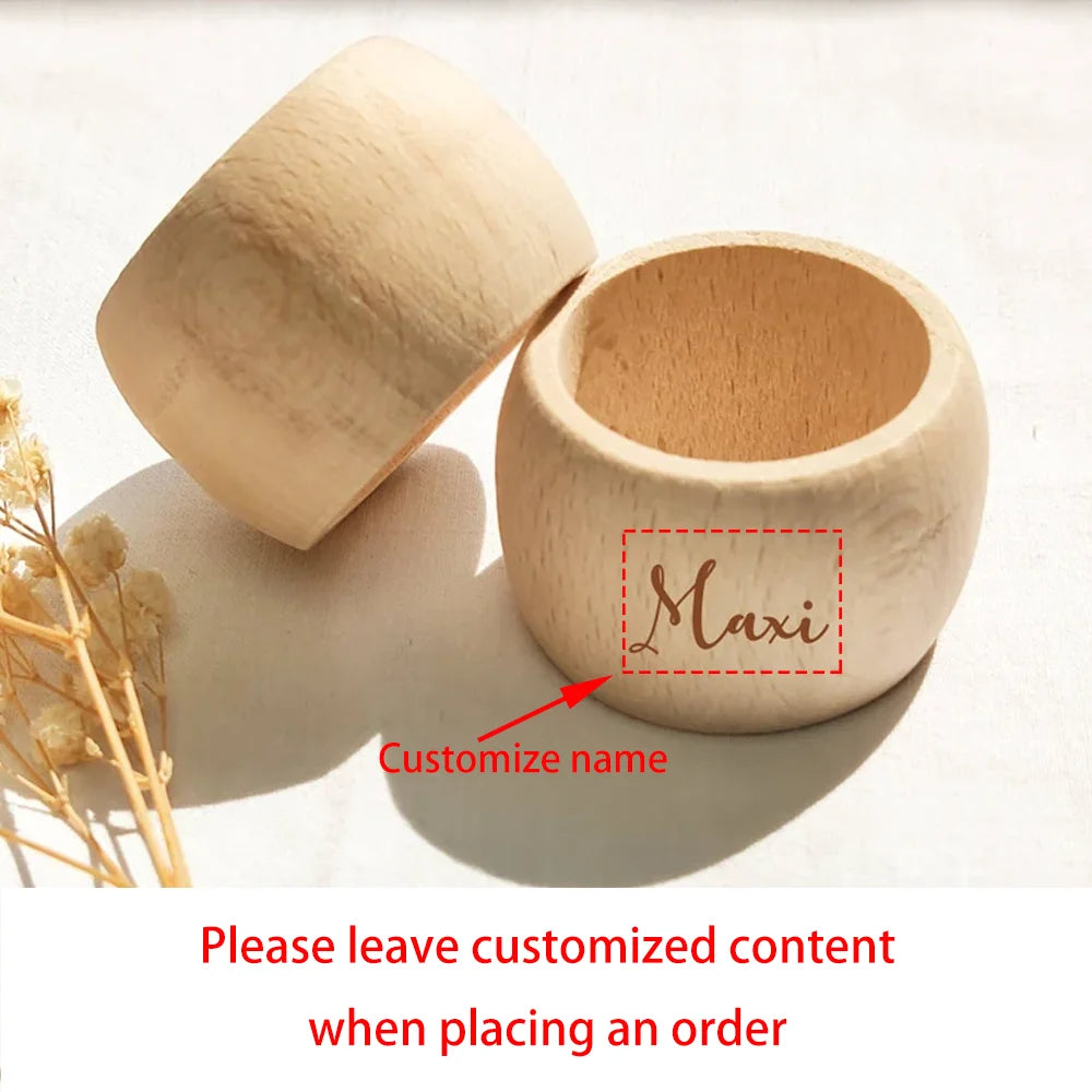 Personalized 10Pcs Wooden Napkin Ring Wedding Guests Gift Christmas Bachelor Party Rustic Housewarming Table Decor Bridal Shower Peaceful Pleasures Health and Wellness Napkin Ring 10pcs 3x5cm