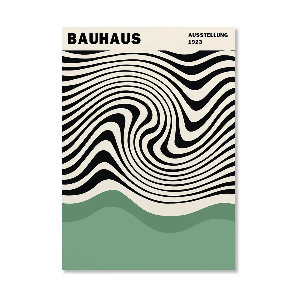 Abstract Orange Bauhaus Geometric Canvas Wall Art | Bicycle Print