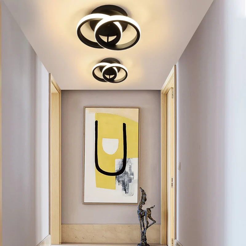 RUNTOIN Modern LED 3-Ring Ceiling Light | Bedroom & Living Room