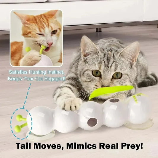 Motion-Activated Caterpillar Cat Toy | Rechargeable Interactive Interactive Cat Toy Peaceful Pleasures Health and Wellness